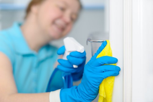 Residential after builders cleaning after renovation with polished surfaces