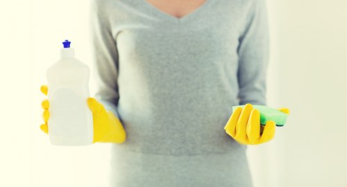 Commercial after builders cleaning preparing a refurbished space for use