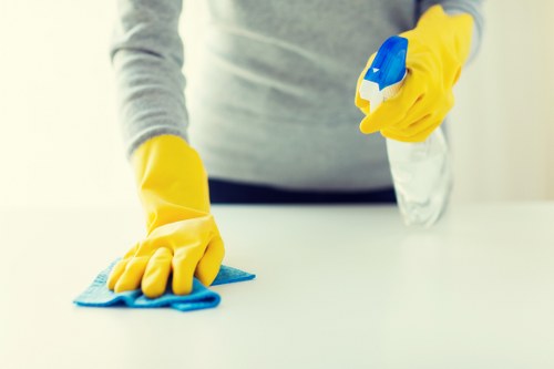 Professional move in cleaning in a new home kitchen