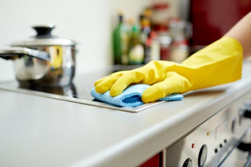 Spot cleaning a couch stain with upholstery-safe products
