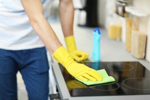 Deep cleaning supplies prepared for move in cleaning service